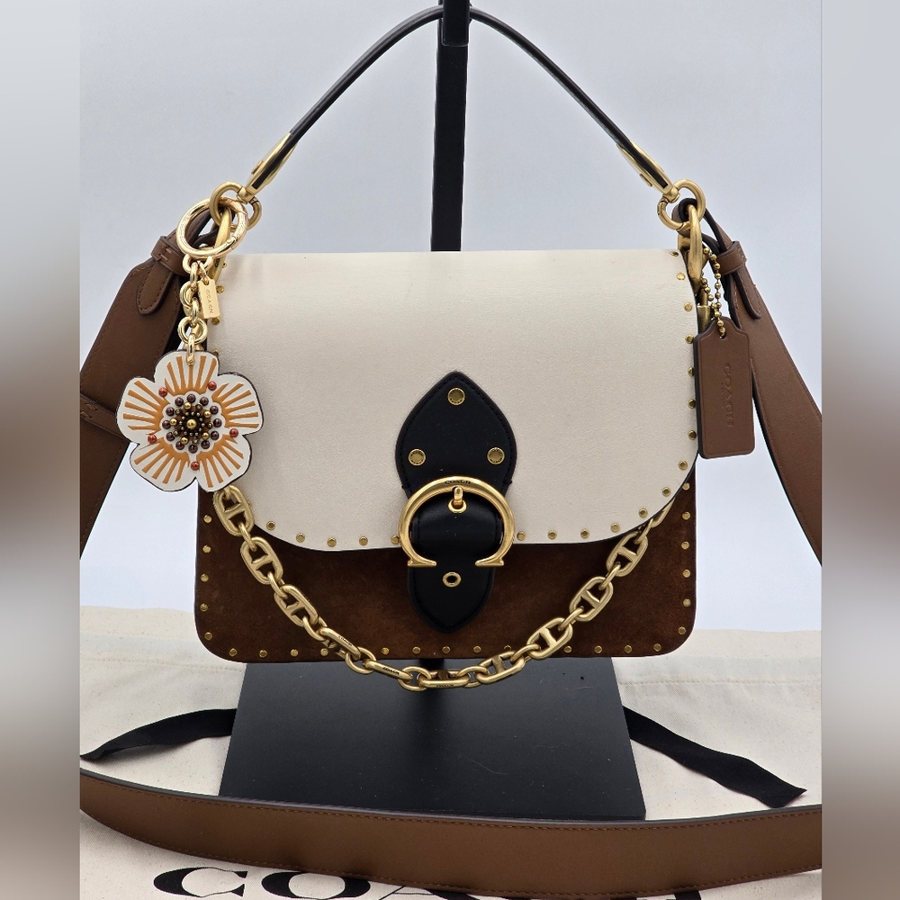 💥NWOT💥 Coach Beat Shoulder Bag In Colorblock With Rivets Leather Crossbody